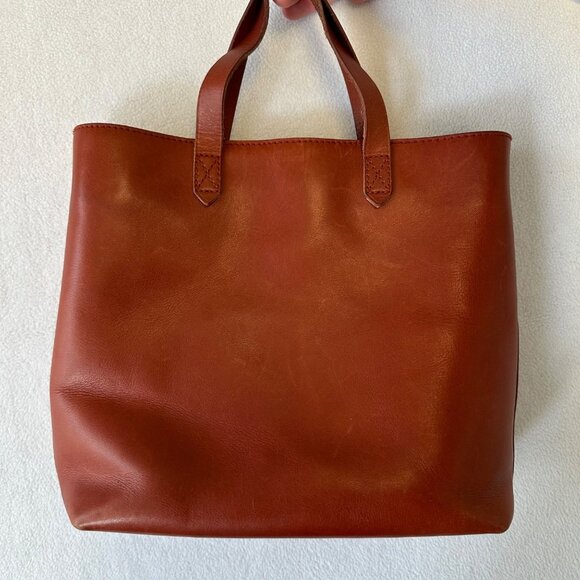 Madewell Leather Transport Tote Crossbody Zip Top Small Cognac English Saddle - Picture 2 of 15